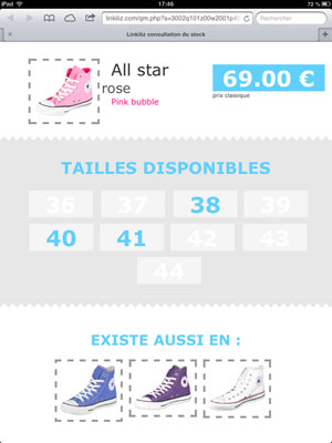 Page sur laquelle le client arrive après avoir scanné le QR code le-qr-code-en-magasin-un-nouvel-allie